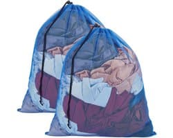 Dailygoods - 2 Stuks Mesh Wasmachine Tassen met Trekkoord voor Delicate Kleding
