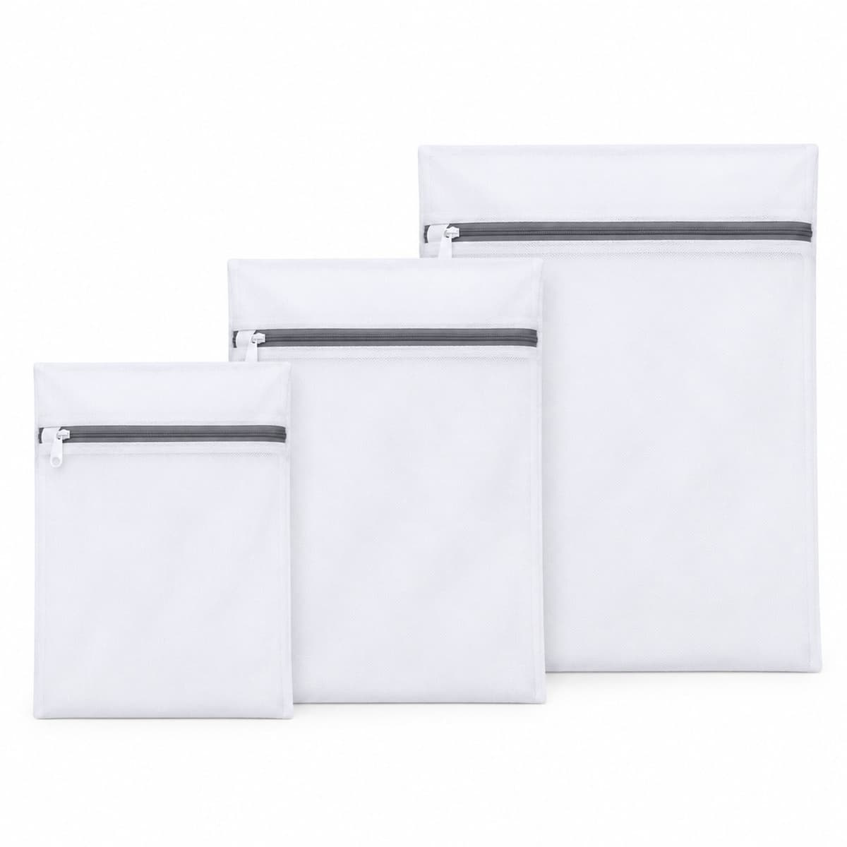 Waszakken Set - Fijnmazige Wasnetjes Met Ritssluiting - Bescherm Je Kleding Tijdens Het Wassen - Voor Lingerie, BH En Delicate Was - 3 Stuks Wit — afbeelding 1