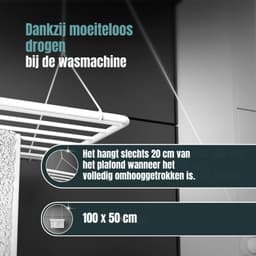 Levo® Wasrek Hangend Trapgat - Wasrek - Droogrek - Droogrek Trapgat - Droogrek Hangend - Wit - 50cm x 70cm x 30cm — thumbnail 2