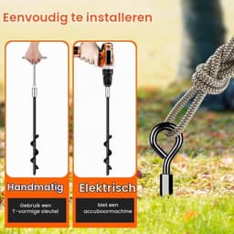 Grondanker - Roestvrij - Heavy Duty - Voor Trampolines en Tenten - Voor Buitenactiviteiten — thumbnail 3