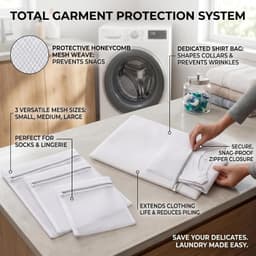 Duurzame Waszakken Set van 3 met Rits - Maat 50x40cm voor Bescherming van Kleding, Anti-verstrikking en Ideaal voor Reizen en Opslag — thumbnail 2