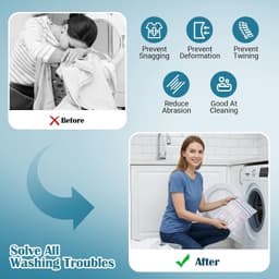 Set van 4 wasnetten van mesh, 30 x 25 cm, ideaal voor delicate kleding, wasmachine en bescherming — thumbnail 3