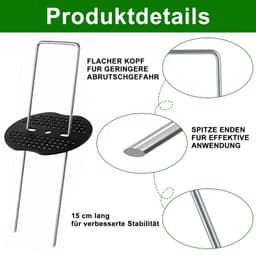 100 U-vormige Grondankers met Schijven voor Tuin en Laan — thumbnail 5