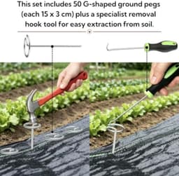 G-vormige grondpinnen - 50 stuks voor tuin en tent — thumbnail 2