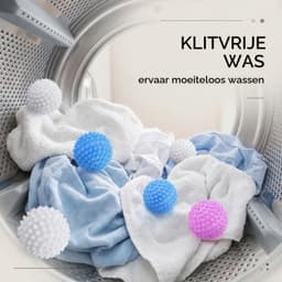 Drogerballen van kunststof, 6 stuks wasballen voor zachte kleding in wasmachine en droger, wit/blauw/roze, 4 cm — thumbnail 5
