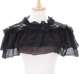 JL-656 zwart rood chiffon kant vampier Dark Gothic Lolita jurk kostuum cosplay, zwart, S — thumbnail 3