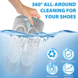 SnelShoppen - Shoe Wash Bag 2 Stuks - Schoenwaszak, Waszak voor Wasmachine, Anti-Deformatie met Rits, Sneakers, Net Schoenen, Grijs, Bescherming tegen — thumbnail 4