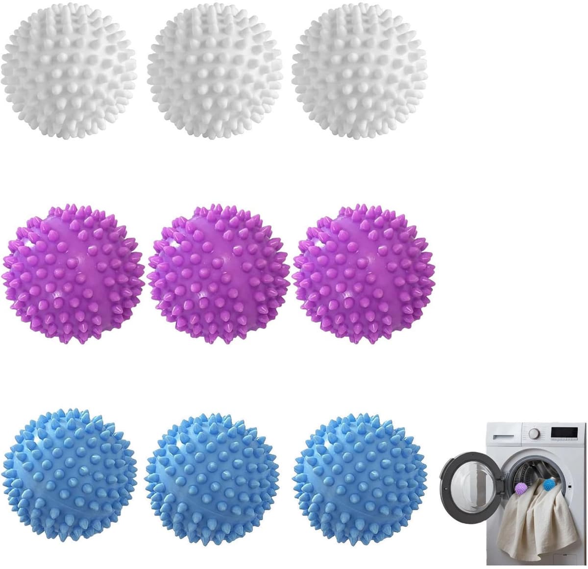 Set van 9 Herbruikbare Wasballen voor de Wasmachine — afbeelding 1