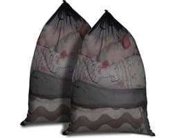 2 Stuks Waszakken van 70x100 cm Zwart