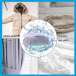 Waszakken - Wasnetten Set - 4 stuks - Groot Waszak - 90 x 110 cm - 90 x 90cm - 60 x 80 cm - 60 x 60cm - Waszakjes met Rits - Bescherm je Wasgoed en Wasmachine - Packing Cubes - Transparant/Grijs — thumbnail 4