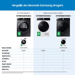 Samsung AI Dry DV90DG6845LBU3 6000 serie - Wasdroger - AI energy mode - Energielabel A - 9 kg - 5 jaar garantie in Nederland — thumbnail 3