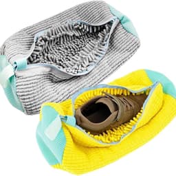 2-delige waszak - Schoenwasnet - Herbruikbaar - Schoenwaszak - 39 x 19 cm - Vormvast net - Delicate kleding wassen - Schoenwaszak - Wasserij - Wasmachine - Schoenen/Sneakers - Met rits en ophanglus — thumbnail 1