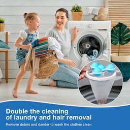 drogerballen - wasbol - wasballen- Wasmachine Huisdierhaarverwijderaar – Roze, Paars en Blauw – Herbruikbaar – Drijvend Gaas – Pluizenverzamelaar – Honden- en Kattenhaaroplosser – Geschikt voor het wassen van wasgoed – Afvoerslang (3-pack) — thumbnail 3