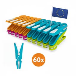 LaundrySpecialist Wasknijpers soft grip - 60 stuks - extra lang en stevig - Made in EU — thumbnail 1