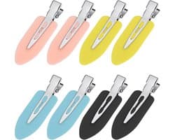 Haarspeldjes zonder plooi - Styling clips - Haar stylen - Tandeloos ontwerp - 8 stuks - Mix van kleuren