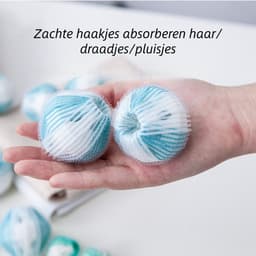 15-delige set haarverwijderaars - Nylon magische pluizenballen voor voorladers - Pluis- en vuilverwijderende wasballen - Anti-klit pluizenballen - Lichtblauw — thumbnail 4