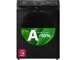 Inventum VWM8010B Wasmachine - 8kg - 1400 toeren - Energielabel A-10% - Stoomfunctie - Zwart