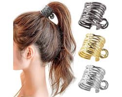 3x Metal Haarspeld voor Hoge Paardenstaart - Non-Slip Klem voor Dik & Dun Haar