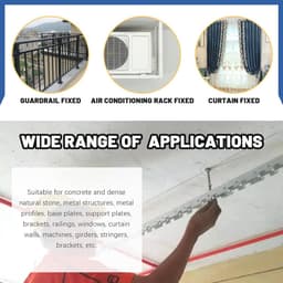 Wigankers 20 Stuks 3/8" x 2-3/4" Verzonken Heavy Duty Bevestiging voor Beton — thumbnail 2