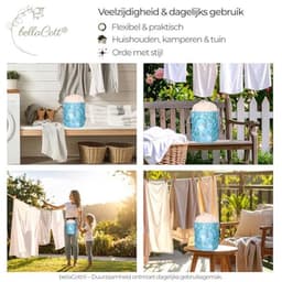 Draagbare opbergtas met trekkoord en karabijnhaken – Katoenen zak voor huishouden, tuin en camping — thumbnail 2