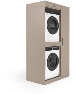 Wasophoogte® Wasmachine Kast New York - Wasmachine verhoger - Wasmachine ombouw - 700(D)*1115(B)*2110(H) mm - Taupe — thumbnail 2