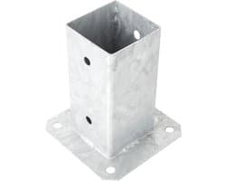 Vierkante Ankerbeugel voor Palen - 80 x 80mm, Gegalvaniseerd Staal, Roestvrij - Ideaal voor Concreet, Hekken, Overkappingen en Schuren - 1 Stuk