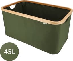 KROMS Wasmand opvouwbaar - Olijfgroen - 45L - Laundry basket - Heupwasmand - Opvouwbare wasmand - Opbergmand — thumbnail 1
