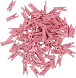 Mini Houten Knijpers - Decoratieve Wasknijpers in Roze (50/100 Stuks) — thumbnail 1
