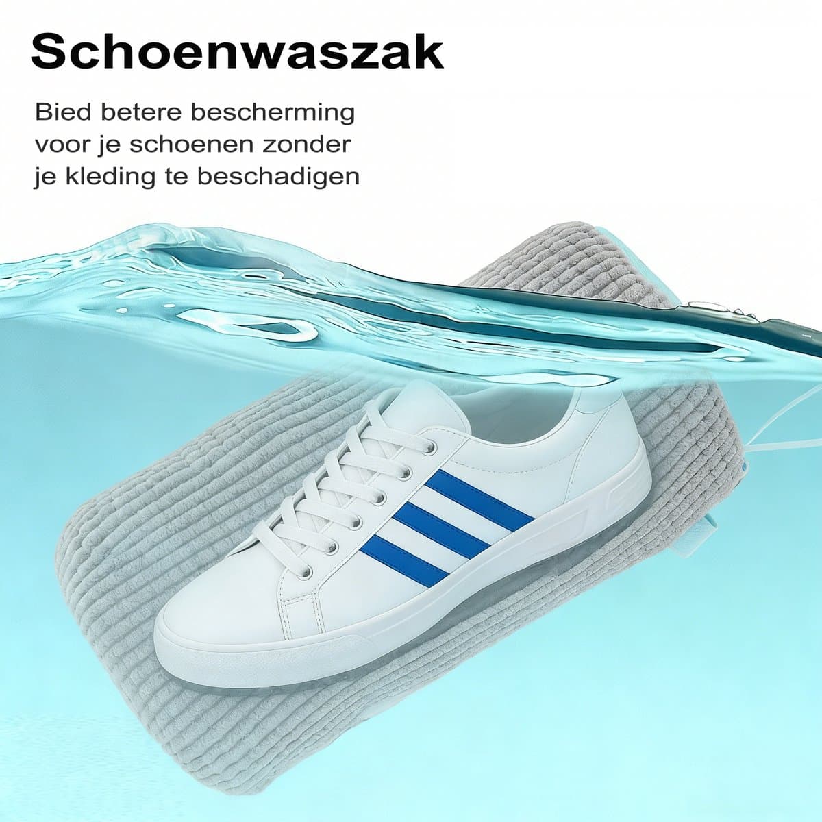 Schoenenwaszak 4 Stucks Grijs - Voor Wasmachine én Droger | Met Zelfsluitende Rits & Microfiber Binnenkant | Herbruikbare Waszak voor Sneakers, Sportschoenen en meer — afbeelding 1