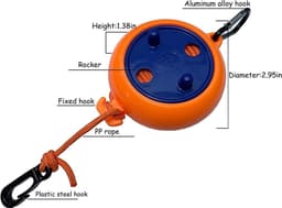 Stunq® Uittrekbare waslijn, 8 m, intrekbare waslijn, draagbare reisdroger, outdoor, camping, met 10 vaste gespen en 20 wasknijpers, oranje — thumbnail 3