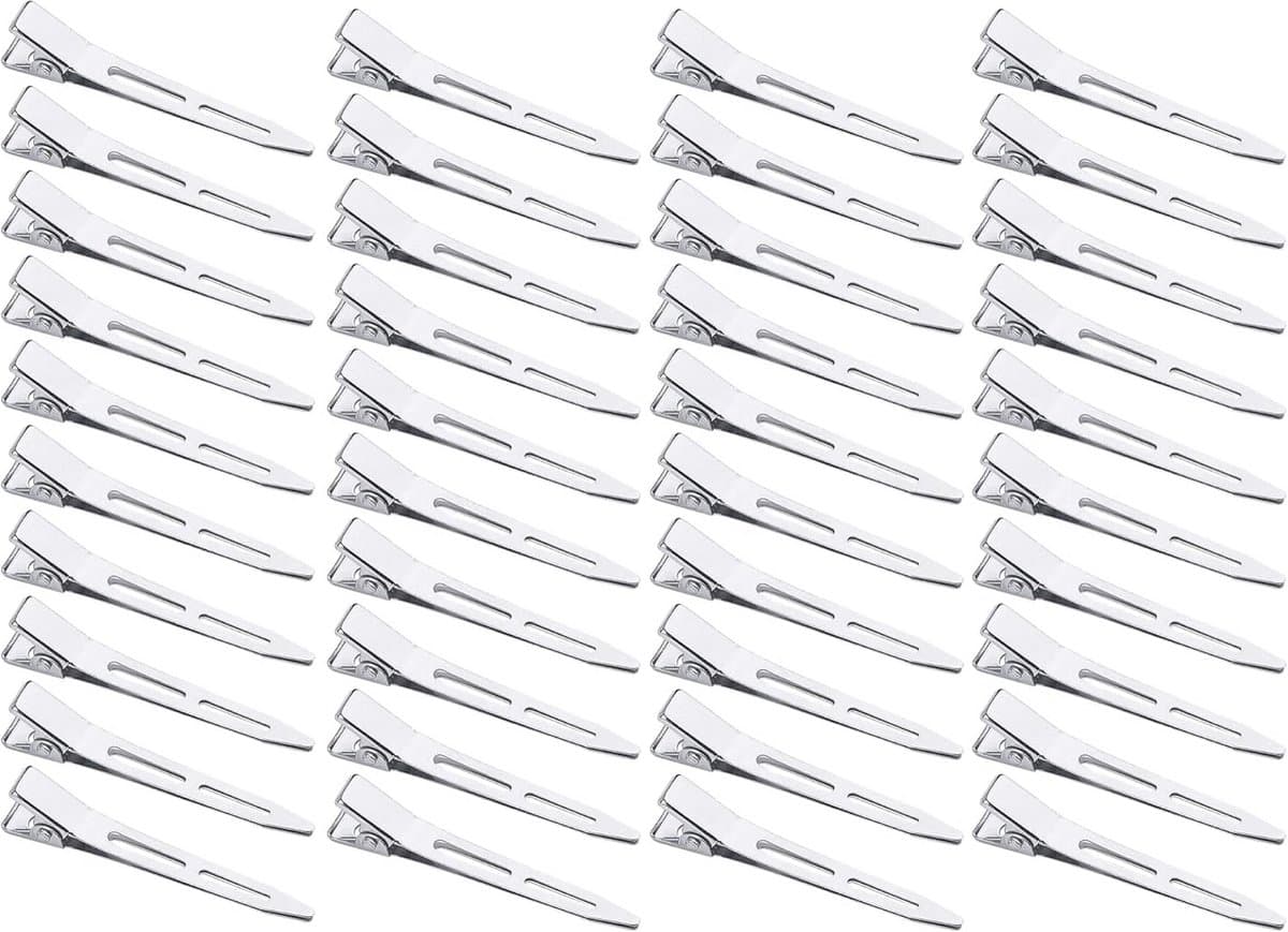 40 Stuks Pin Curl Duck Bill Clips - 6,5 cm Metalen Haarspeldjes voor Styling en Sectioning — afbeelding 1