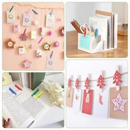 Kleurige houten wasknijpers - 50 stuks - Ideaal voor foto's en collages — thumbnail 2