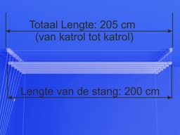 Heavy-duty Ruimtebesparend Plafond Wasrek - 7 stangen elk 200 cm lang — thumbnail 3
