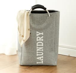 TDR - opvouwbare hand geweven Oxford stoffen wasmand - 42 liter - Grijs — thumbnail 1