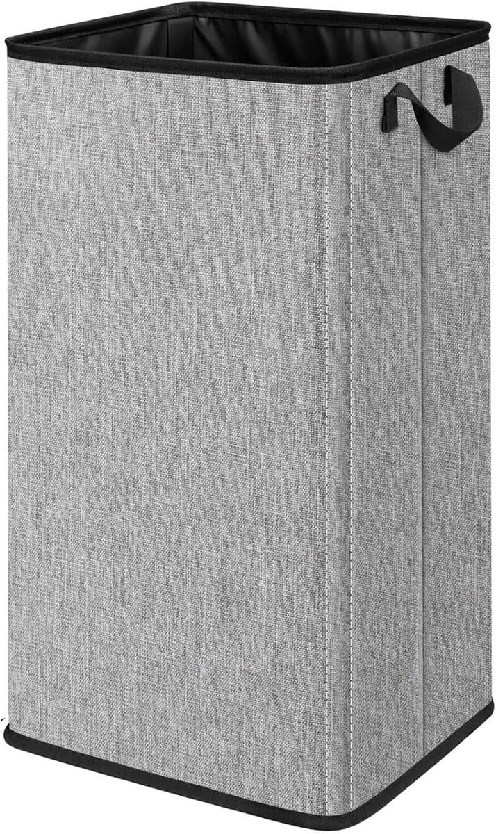 SNIGJAT Grote Wasmand 80L – Hoge Opvouwbare Wasmand met Stevige Handvatten, Rechthoekige Wasmand voor Slaapkamer, College, Studentenkamer, Handdoeken, Speelgoed – Grijs — afbeelding 1