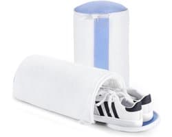 TOVBMUP 2 Stuks Waszakken - Schuhwaschbeutel - 39x19cm - 3D Netontwerp voor Rondom Reiniging - Herbruikbaar met Verborgen Rits - Geschikt voor Wasmachine en Sportschoenen - Polyester/Chenille - Extra Gecushioneerd voor Bescherming