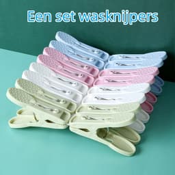 1 set - Wasknijpers - Geschikt voor thuis- en studentenhuizen - Kleding, handdoeken, sokken, ondergoed, enz. vastzetten zonder te markeren wasknijpers - 20 stuks - Diverse kleuren — thumbnail 4