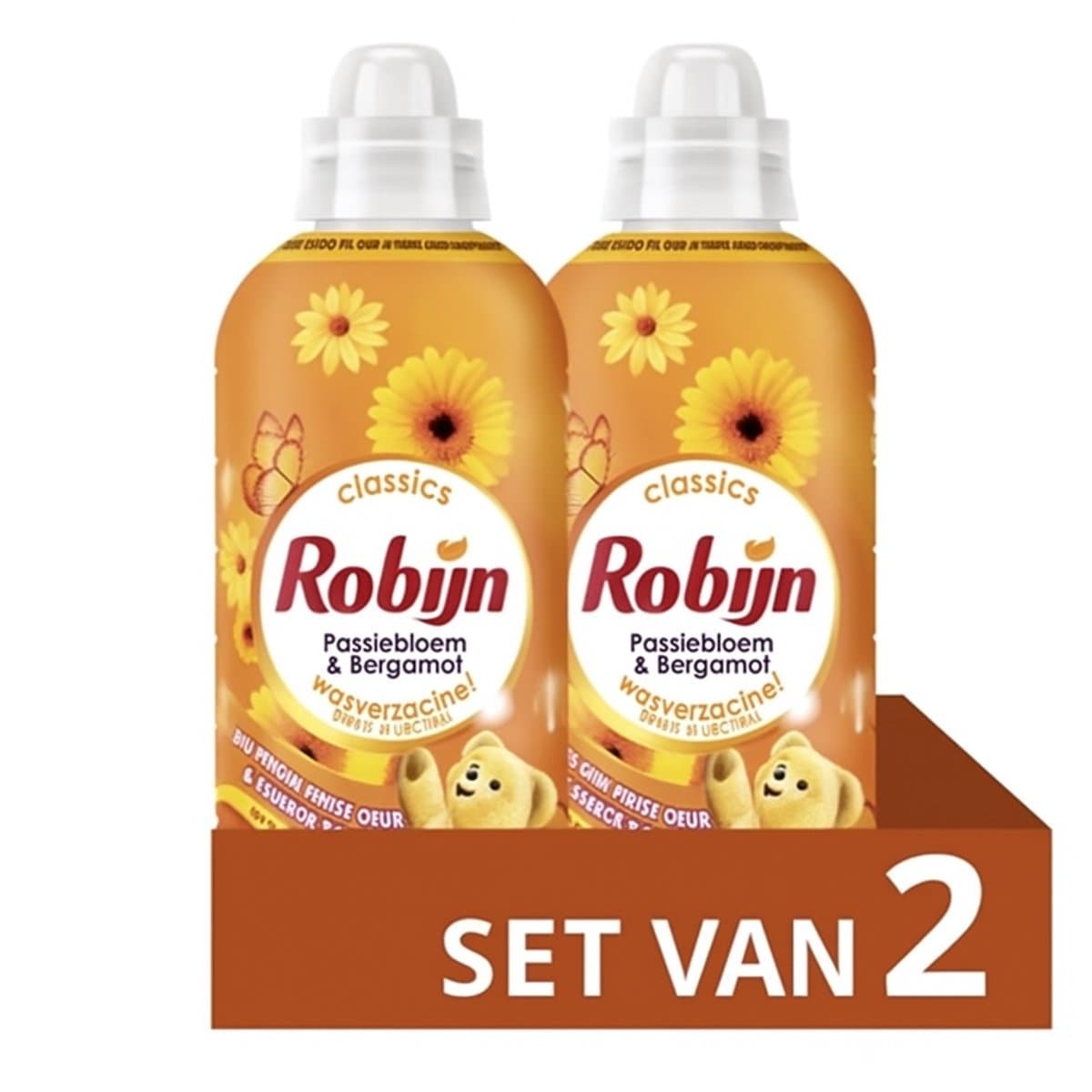 Robijn Classics Wasverzachter - Passiebloem & Bergamot - 2 x 39 wasbeurten - Voordeelverpakking — afbeelding 1