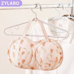 Premie BH Waszakken - 2 stuks BH Wasnetje Voor Wasgoed - Anti-Vervorming - Waszakje Lingerie - Met Rits - voor Wasmachine - Tulppatroon — thumbnail 2