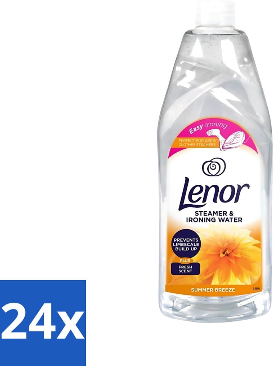 24 x Lenor Strijkwater Summer Breeze 1 liter - Strijkwater Summer Breeze - Zomerse Geur - Textielverfrisser - Wasgoed Geur - Kleding Verzorgen — afbeelding 1