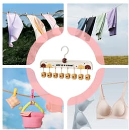 1 stuk - kattenklauw sokclip - multi-clip kleding droogrek rij rek naadloos antislip droogrek ondergoed - bruin — thumbnail 2