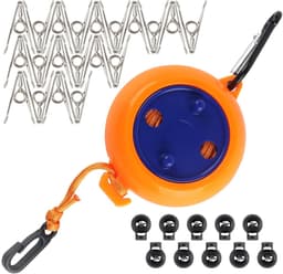 Uittrekbare Campingwaslijn - 10 meter - Oranje - Duurzaam materiaal — thumbnail 1