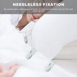 12 stuks Dekbedpinnen - Bed Sheet Holders - Quilt Clips - Dekbedovertrek Clips - Attachment Comforter - Quilt Fixing Clips - Om rommelige lakens te organiseren - Groen — thumbnail 2