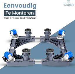 VanDijck Wasmachine Verhoger - 4 Wielen en 4 Poten - 42-75 cm - 400 kg — thumbnail 4