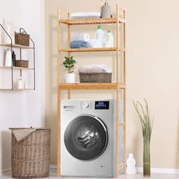 Bamboe Wasmachinekast en Rek 66 x 26 x 170 cm voor Duurzaam Wassen — thumbnail 2