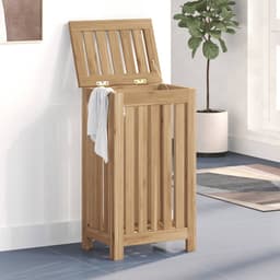vidaXL - Wasmand - 35x25x60 - cm - massief - teakhout — thumbnail 4