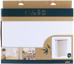 Tendance Wasmand met deksel - bamboe hout - 70L - naturel wit - 60 x 40 x 30 cm - was sorteren — thumbnail 3