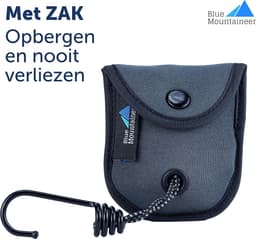 Mini Outdoor Waslijn - reistassen - voor camping en balkon - 1 stuk - zwart - 2 m — thumbnail 5