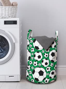 New Bed, Opbergmand kinderkamer Voetbal Sport Motief met Handvatten en Koordsluiting, Speelgoedmand kinderen - Speelgoedkist- Wasmand Kinderkamer - Wasbox - 33 x 48 cm — thumbnail 3