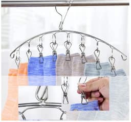 JGS ® Sokkenhanger Droogrek Set van 3 met Winddichte Haken en 8 Clips voor Diverse Kledingstukken — thumbnail 5